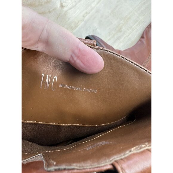 INC Fawne Womens Boots 9M Brown Leather Knee High Zip Riding Equestrian Classic - Picture 6 of 7